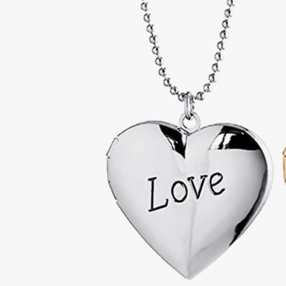 Silver Kebaner  Heart Locket Necklace  for Women